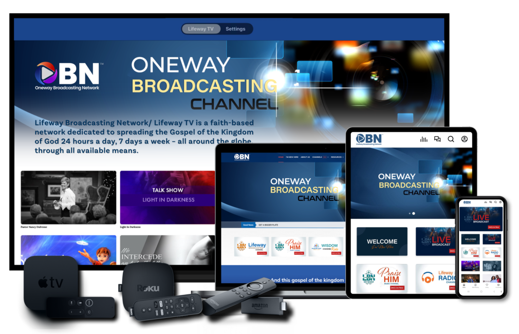 OBN app preview on desktop